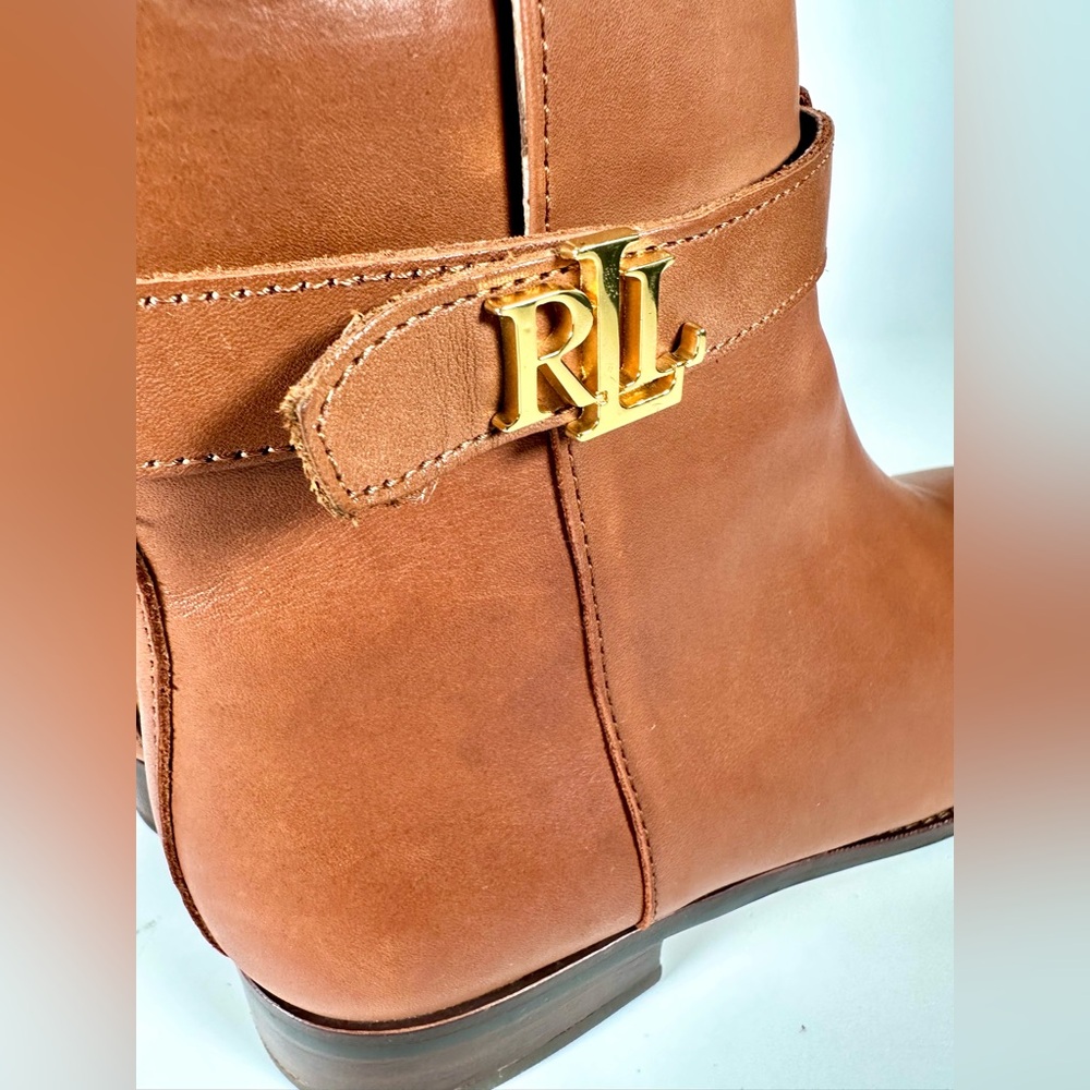Lauren Ralph Lauren Briele Brown Leather Boots  US 9.5 B - Picture 9 of 16